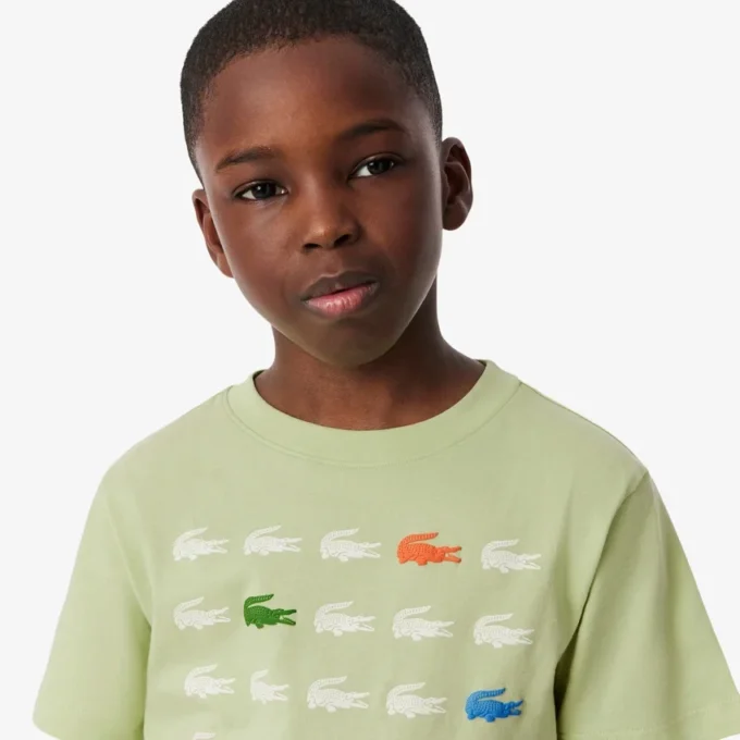 Crocodile Print Cotton T-Shirt