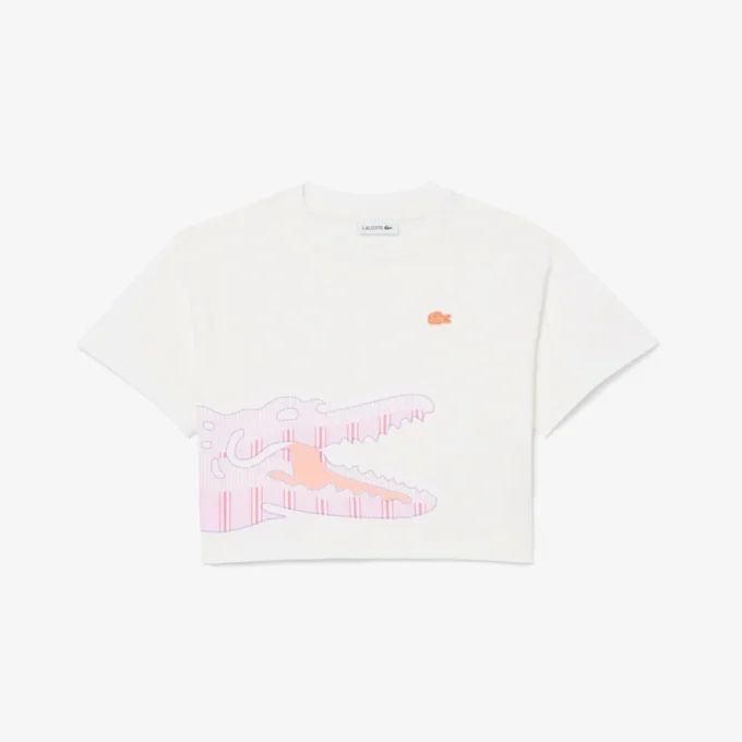 Crocodile Print Cotton T-Shirt