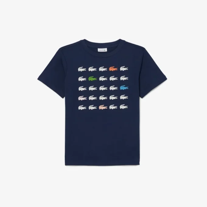 Crocodile Print Cotton T-Shirt