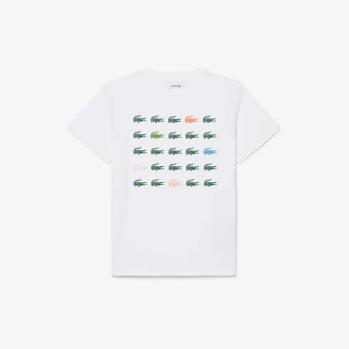 Crocodile Print Cotton T-Shirt