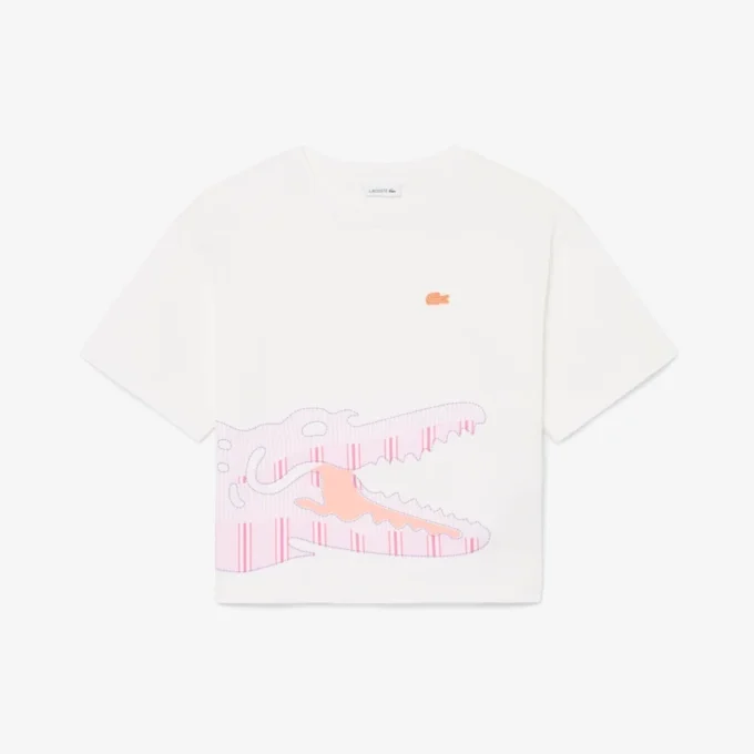 Crocodile Print Cotton T-Shirt