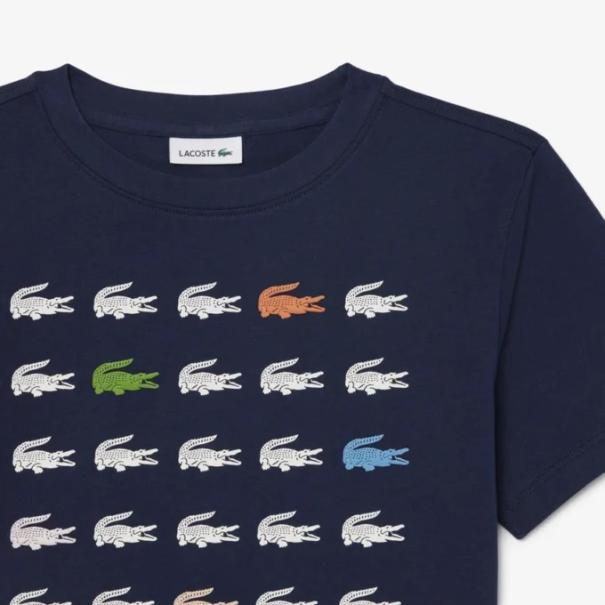 Crocodile Print Cotton T-Shirt
