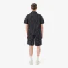 Crocodile Print Stripe Cotton Shorts