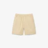 Crocodile Print Stripe Cotton Shorts