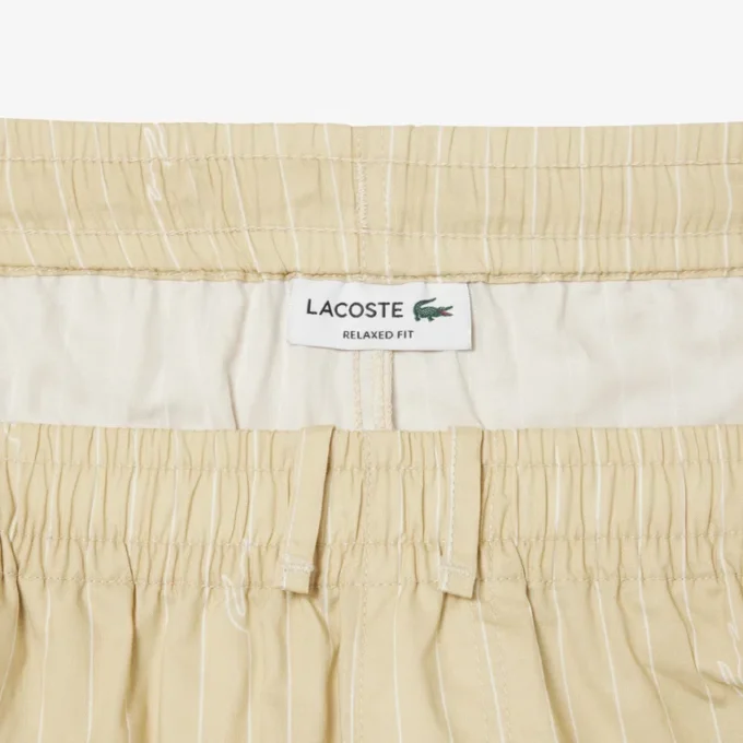 Crocodile Print Stripe Cotton Shorts