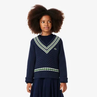 Girls’ Cotton V-Neck Sweater Vest