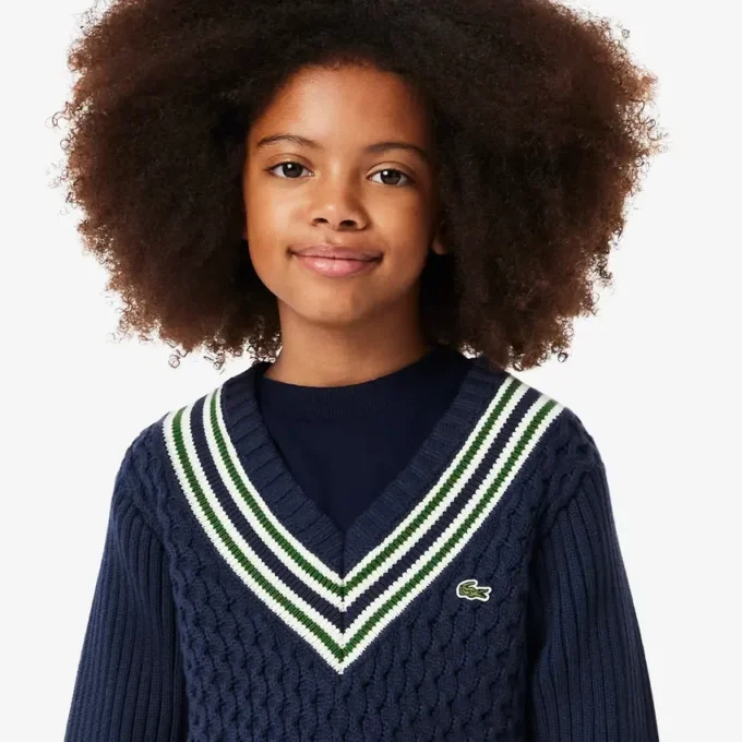 Girls’ Cotton V-Neck Sweater Vest
