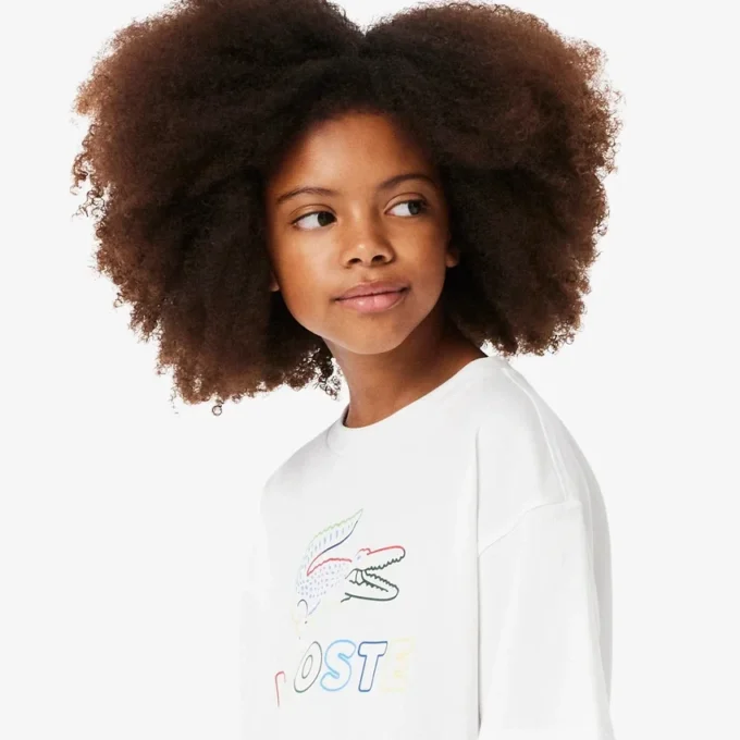 Girls’ Oversized Print Cotton T-Shirt