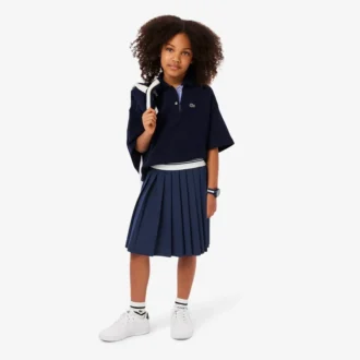 Girls’ Oxford Cotton Pleated Skirt