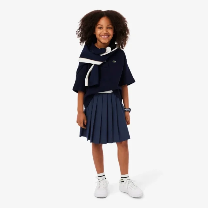 Girls’ Oxford Cotton Pleated Skirt