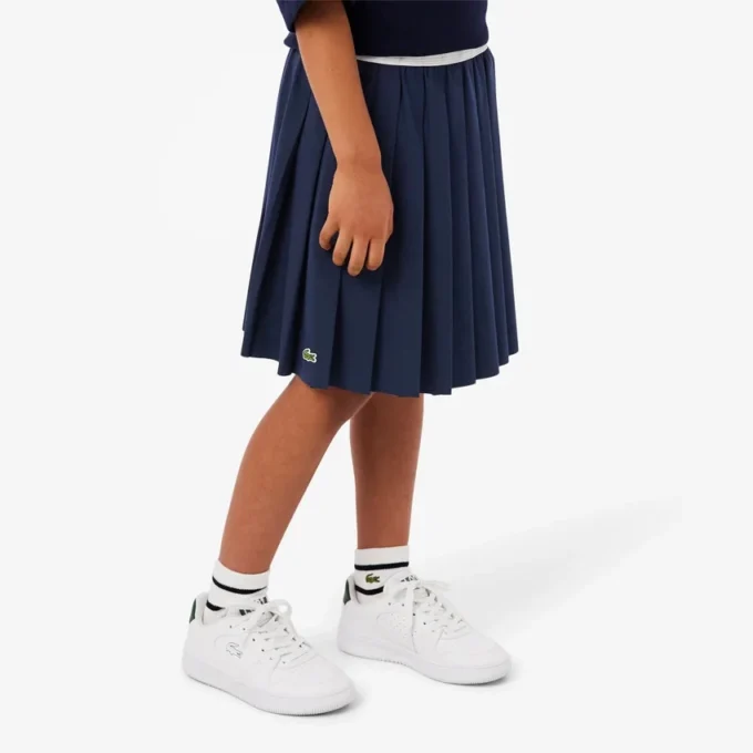 Girls’ Oxford Cotton Pleated Skirt