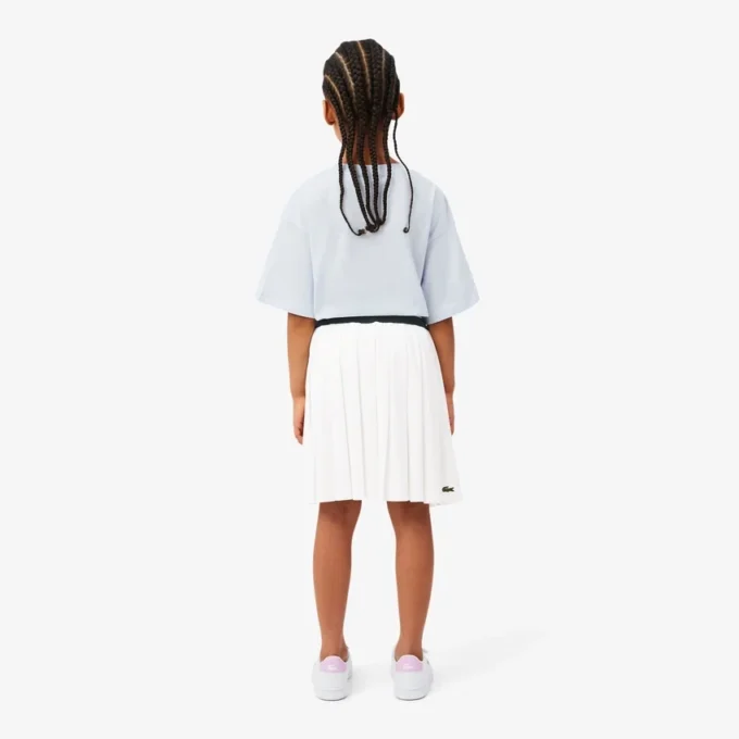 Girls’ Oxford Cotton Pleated Skirt