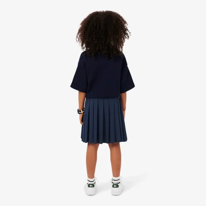 Girls’ Oxford Cotton Pleated Skirt