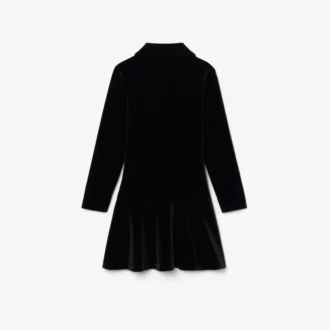 Girls’ Shiny Stretch Velour Polo Dress