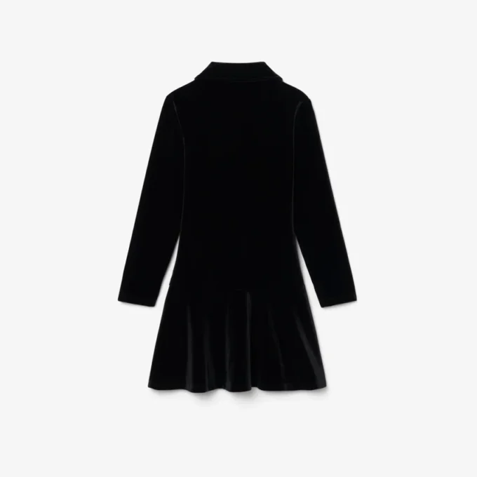 Girls’ Shiny Stretch Velour Polo Dress