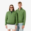 High Neck Embossed Zipped Sweatshirt