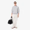 High Neck Embossed Zipped Sweatshirt