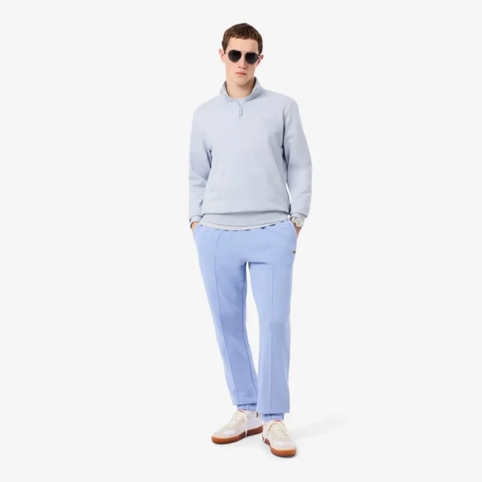 High Neck Embossed Zipped Sweatshirt