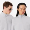 High Neck Embossed Zipped Sweatshirt
