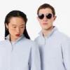 High Neck Embossed Zipped Sweatshirt
