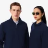 High Neck Embossed Zipped Sweatshirt