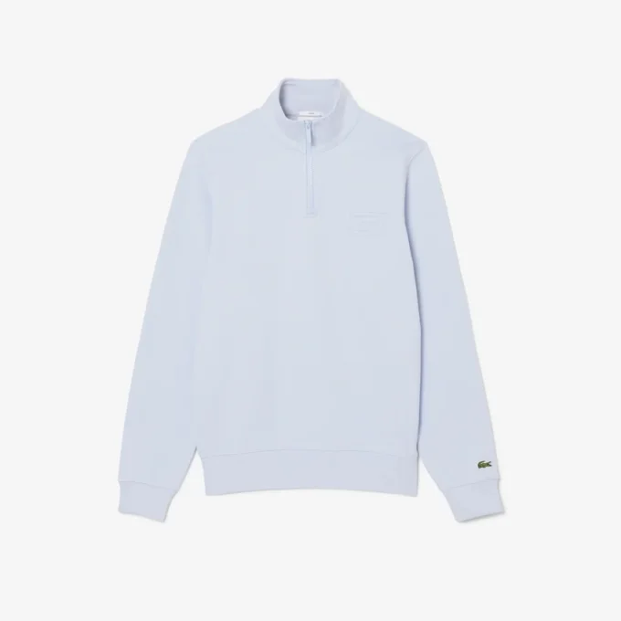 High Neck Embossed Zipped Sweatshirt