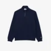 High Neck Embossed Zipped Sweatshirt
