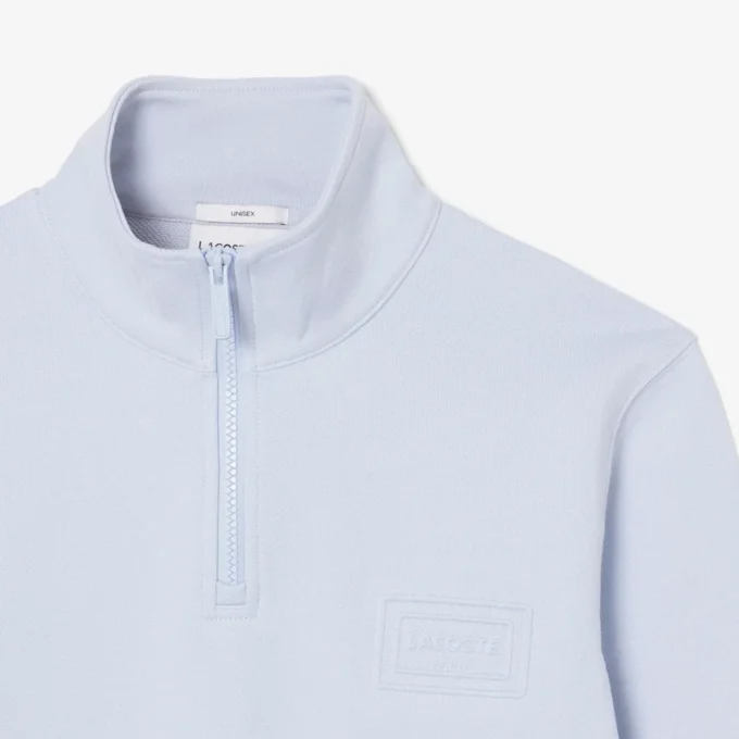 High Neck Embossed Zipped Sweatshirt