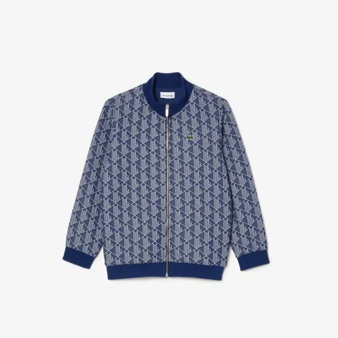 Kids’ High-Neck Zip-Up Paris Monogram Sweatshirt