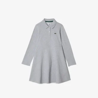 Kids’ Long Sleeve Stretch Piqua Polo Dress