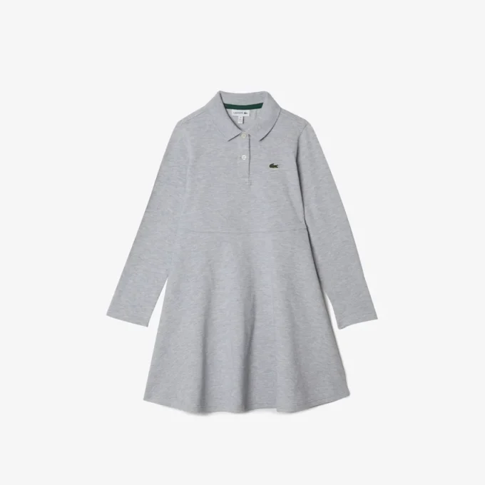 Kids’ Long Sleeve Stretch Piqua Polo Dress