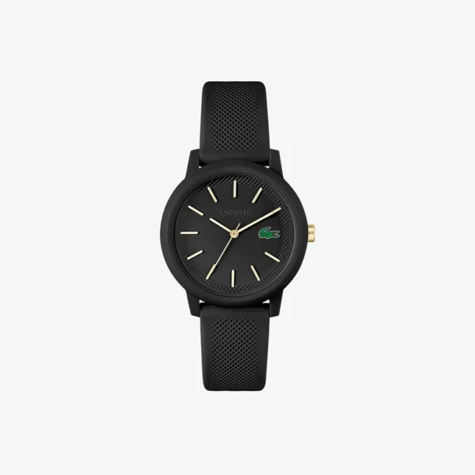 Lacoste.12.12 Black Silicone Strap Watch