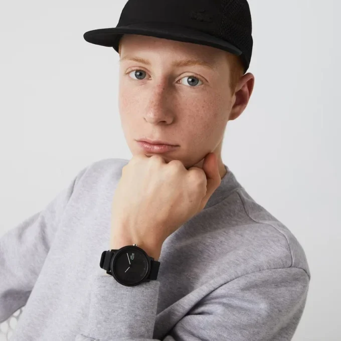 Lacoste.12.12 Black Silicone Strap Watch