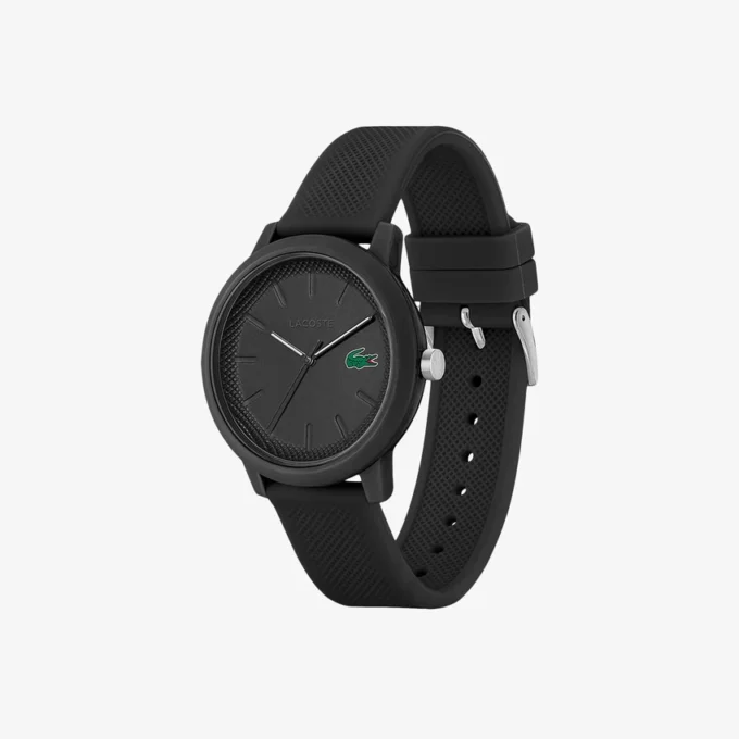 Lacoste.12.12 Black Silicone Strap Watch