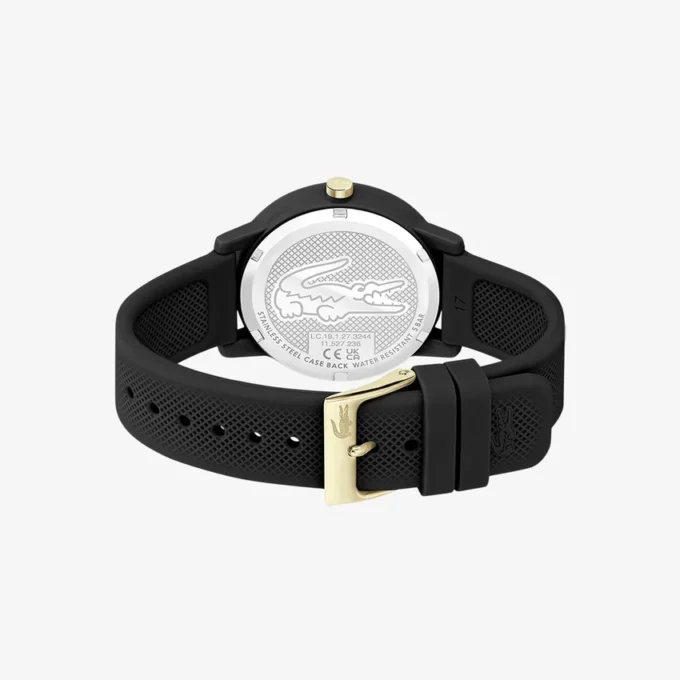 Lacoste.12.12 Black Silicone Strap Watch