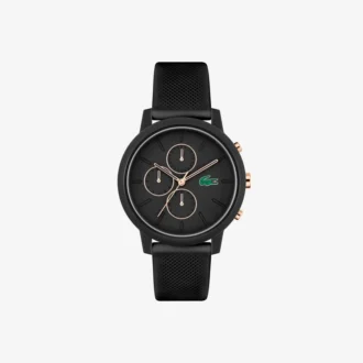Lacoste.12.12 Chrono Watch Black & Carnation Gold Silicone