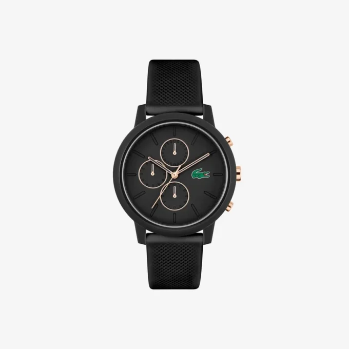 Lacoste.12.12 Chrono Watch Black & Carnation Gold Silicone