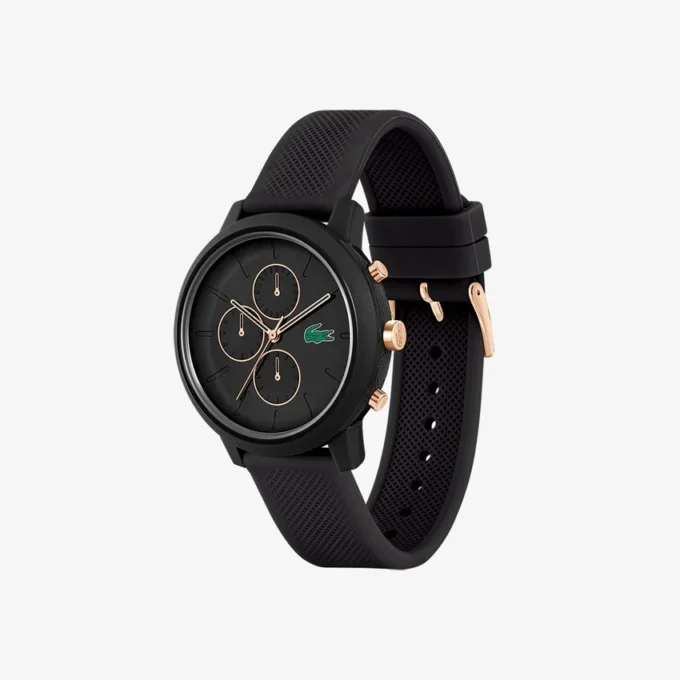 Lacoste.12.12 Chrono Watch Black & Carnation Gold Silicone