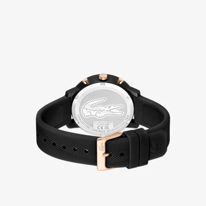 Lacoste.12.12 Chrono Watch Black & Carnation Gold Silicone