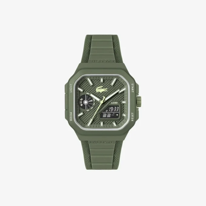 Lc33 Analog and Digital Square Silicone Watch