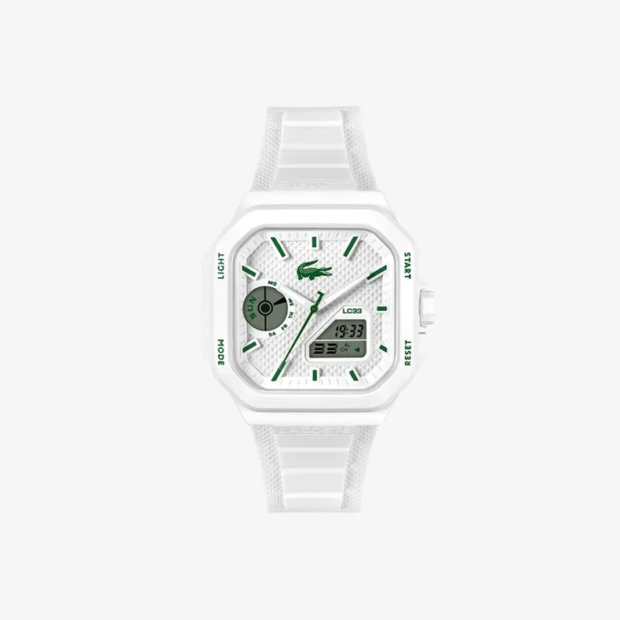 Lc33 Analog and Digital Square Silicone Watch