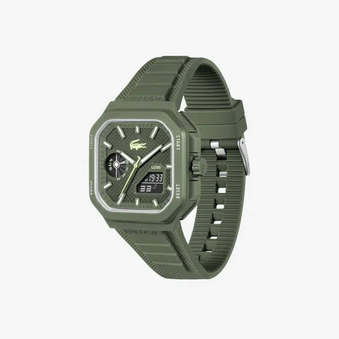 Lc33 Analog and Digital Square Silicone Watch