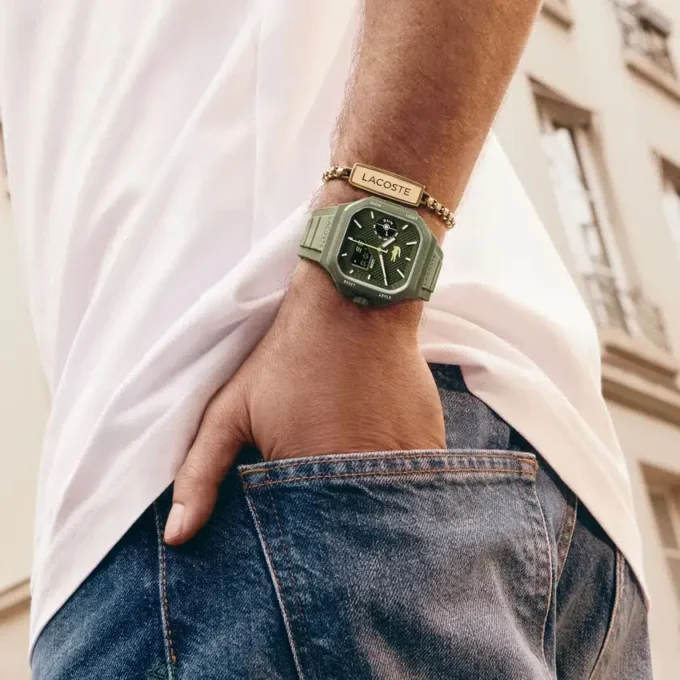Lc33 Analog and Digital Square Silicone Watch