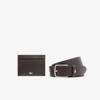 Leather Belt & Card Holder Gift Set