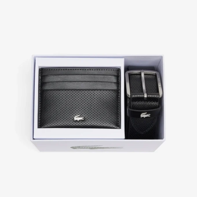 Leather Belt & Card Holder Gift Set