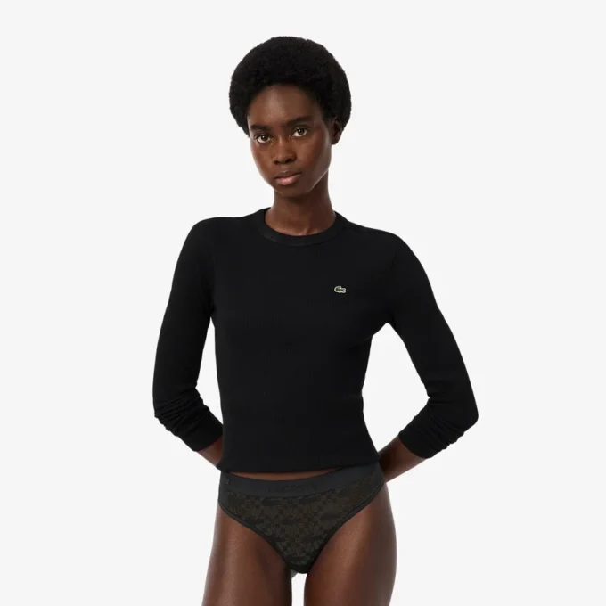 Logo Waist Lacy String Briefs