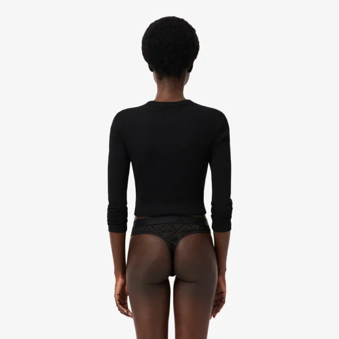 Logo Waist Lacy String Briefs