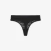 Logo Waist Lacy String Briefs