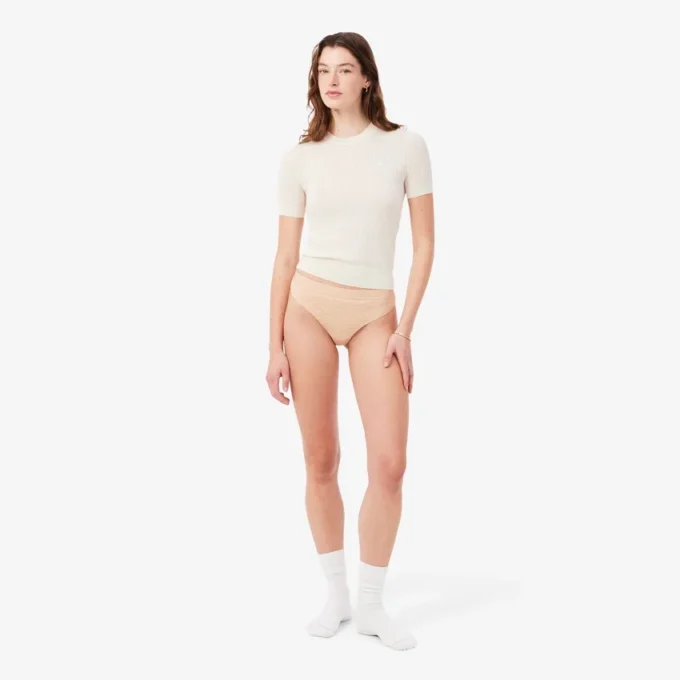 Logo Waist Mesh String Briefs