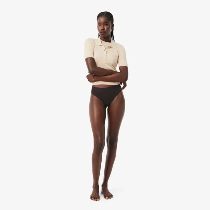 Logo Waist Mesh String Briefs
